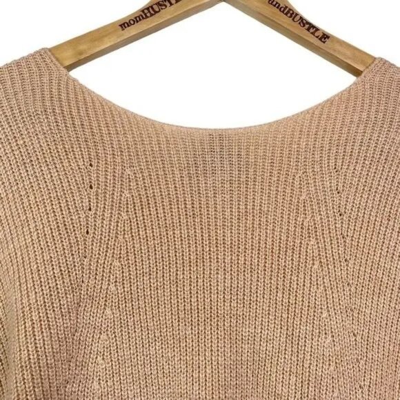 LUMIERE WOMEN'S LONG SLEEVE CREAM KNIT TUNIC SWEATER LARGE - Picture 4 of 6